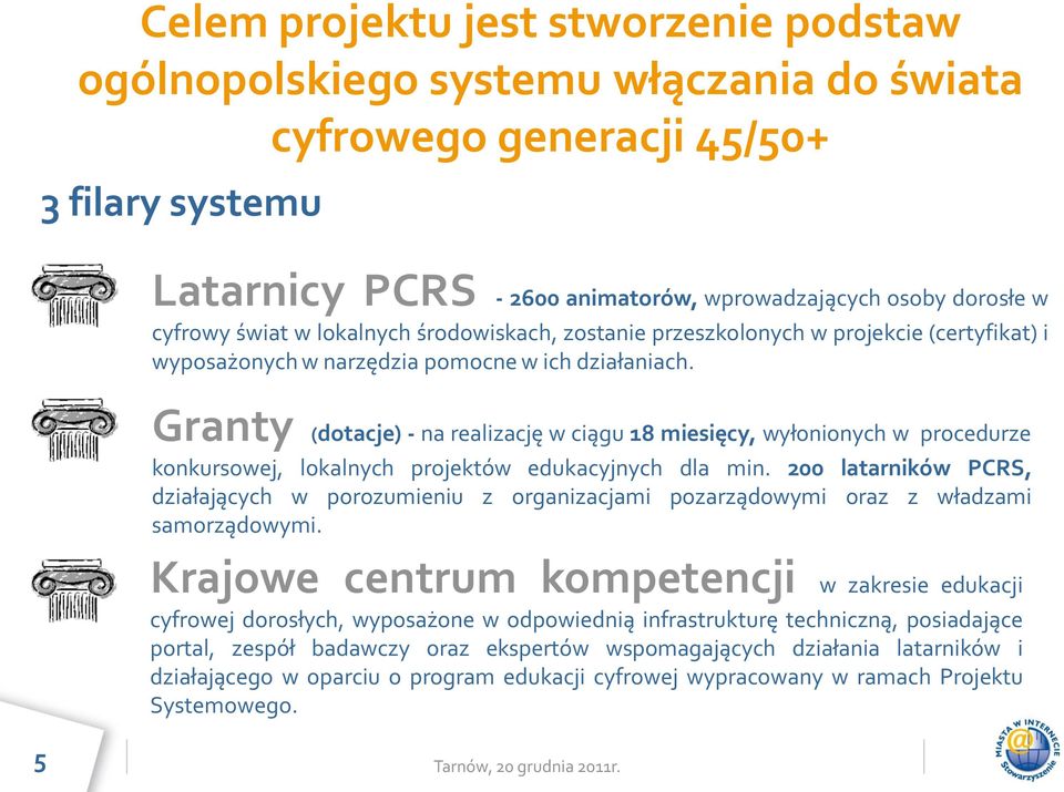 Granty (dotacje) - na realizację w ciągu 18 miesięcy, wyłonionych w procedurze konkursowej, lokalnych projektów edukacyjnych dla min.