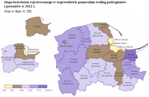 Wykresy mapowe Przedstawiają przestrzenne zróżnicowanie analizowanych zjawisk. Najczęściej za ich pomocą, stosując barwną skalę prezentujemy różnice w natężeniu badanego zjawiska.