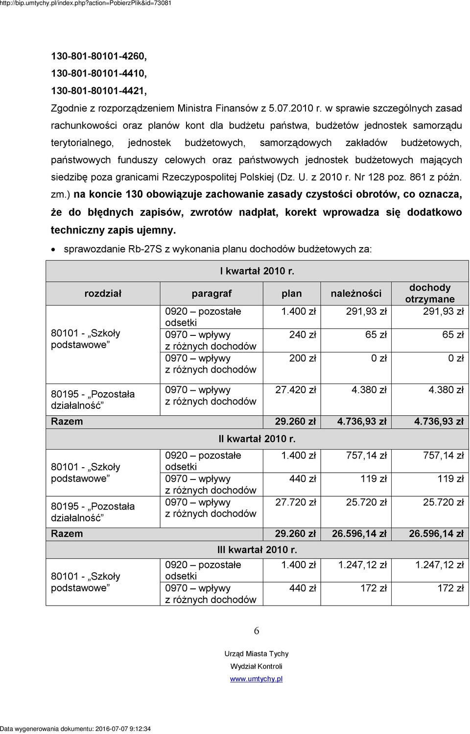 funduszy celowych oraz państwowych jednostek budżetowych mających siedzibę poza granicami Rzeczypospolitej Polskiej (Dz. U. z 2010 r. Nr 128 poz. 861 z późn. zm.