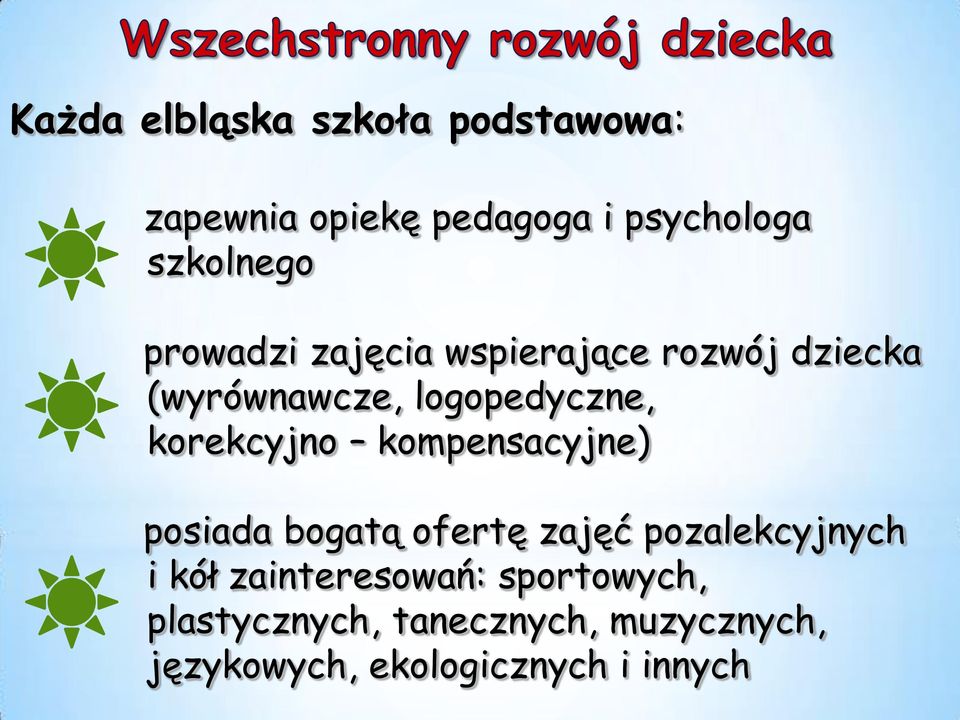 korekcyjno kompensacyjne) posiada bogatą ofertę zajęć pozalekcyjnych i kół