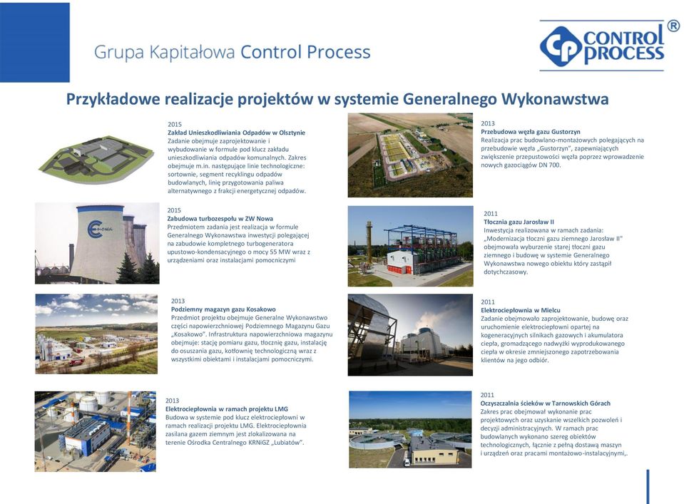 następujące linie technologiczne: sortownie, segment recyklingu odpadów budowlanych, linię przygotowania paliwa alternatywnego z frakcji energetycznej odpadów.