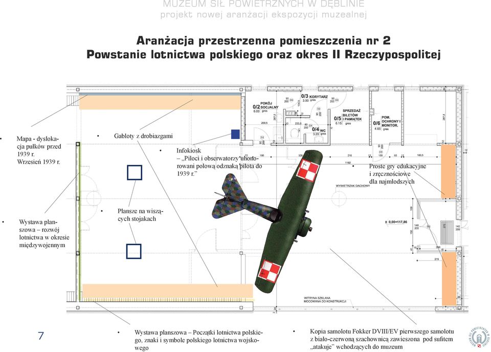 Proste gry edukacyjne i zręcznościowe dla najmłodszych Wystawa planszowa rozwój lotnictwa w okresie międzywojennym Plansze na wiszących stojakach 7 Wystawa