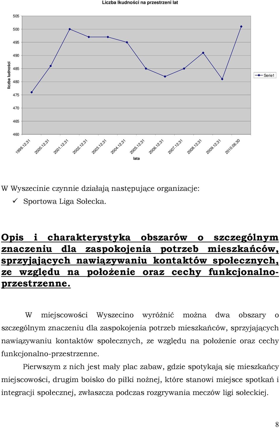 Opis i charakterystyka obszarów o szczególnym znaczeniu dla zaspokojenia potrzeb mieszkańców, sprzyjających nawiązywaniu kontaktów społecznych, ze względu na połoŝenie oraz cechy