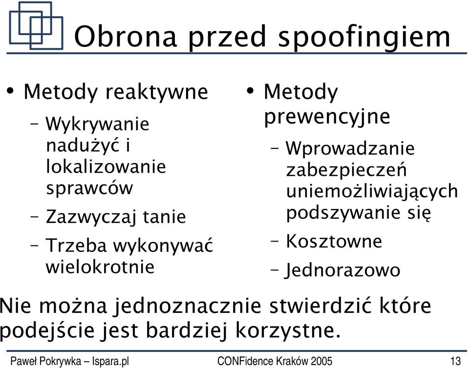 Wprowadzanie zabezpieczeń uniemożliwiających podszywanie się Kosztowne