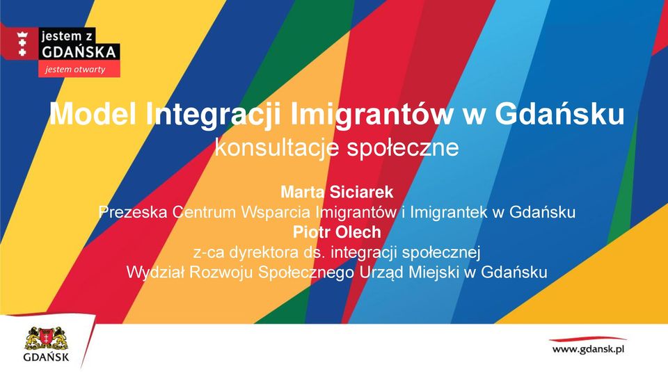 Imigrantów i Imigrantek w Gdańsku Piotr Olech z-ca dyrektora ds.