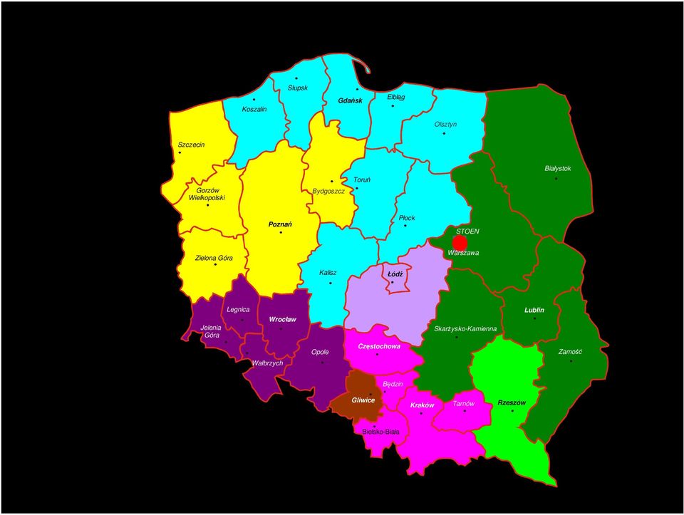 Łódź Jelenia Góra Legnica Wrocław Wałbrzych Opole Częstochowa