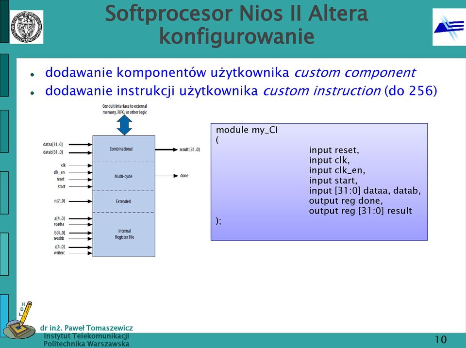 module my_ci ( ); input reset, input clk, input clk_en, input