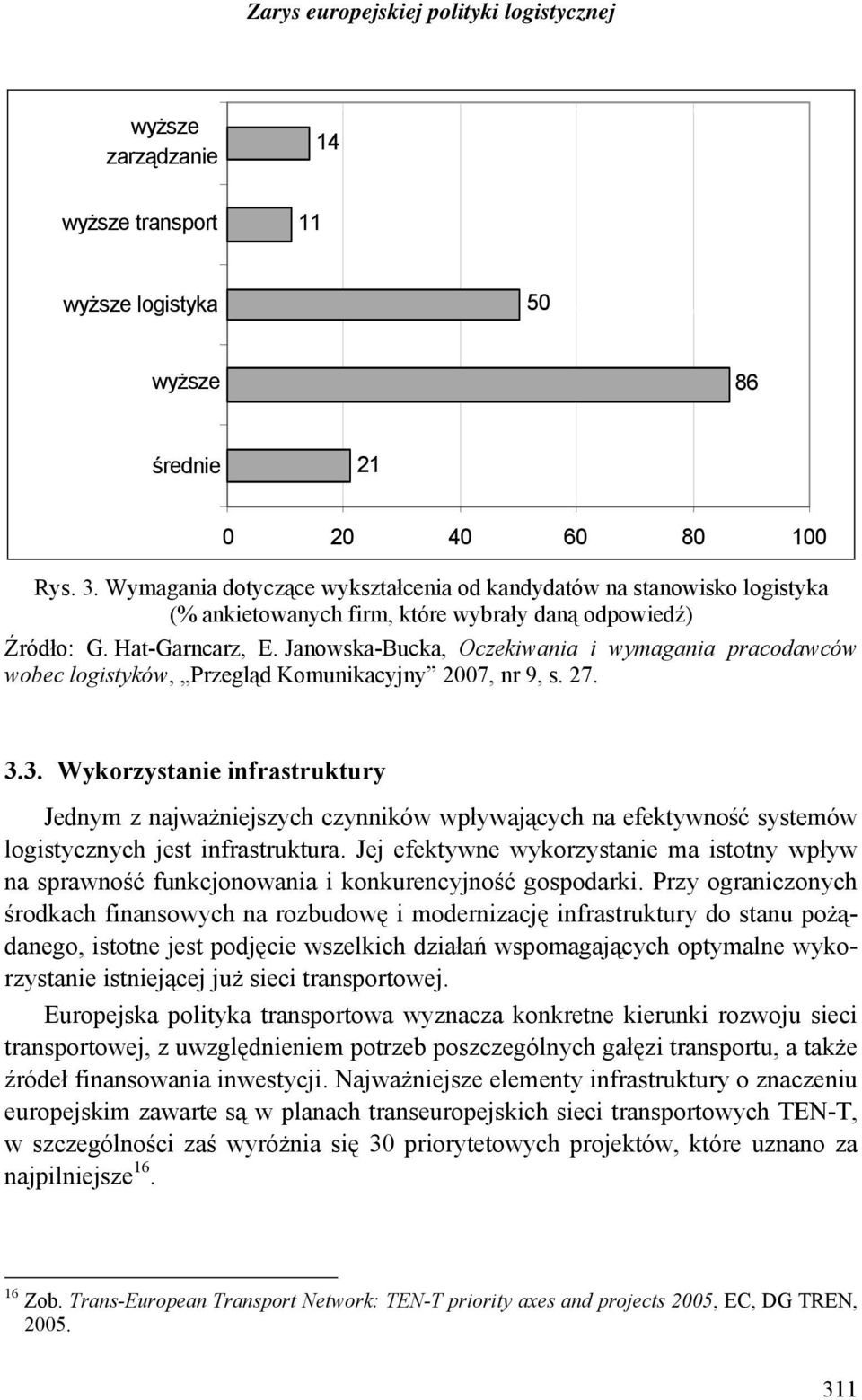 Janowska-Bucka, Oczekiwania i wymagania pracodawców wobec logistyków, Przegląd Komunikacyjny 2007, nr 9, s. 27. 3.