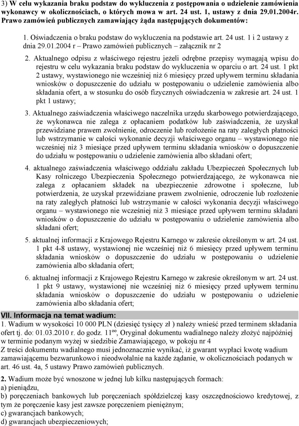 2004 r Prawo zamówień publicznych załącznik nr 2 2.