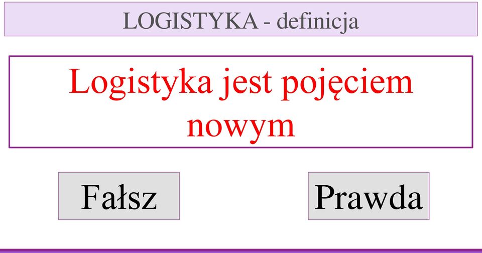 Logistyka jest