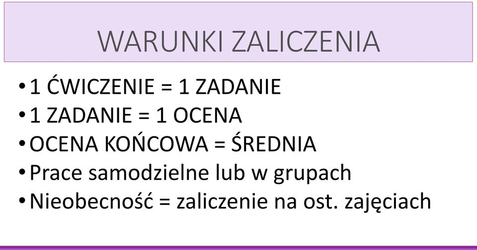 KOŃCOWA = ŚREDNIA Prace samodzielne lub