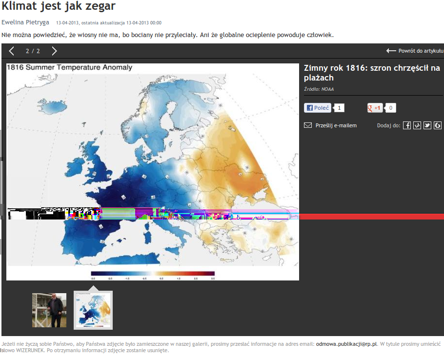 Źródło: Rzeczpospolita I mała uwaga. Na serwerach NOAA znajdują się jedynie dane tej rekonstrukcji. Źródło, to: Luterbacher, J., D. Dietrich, E. Xoplaki, M.