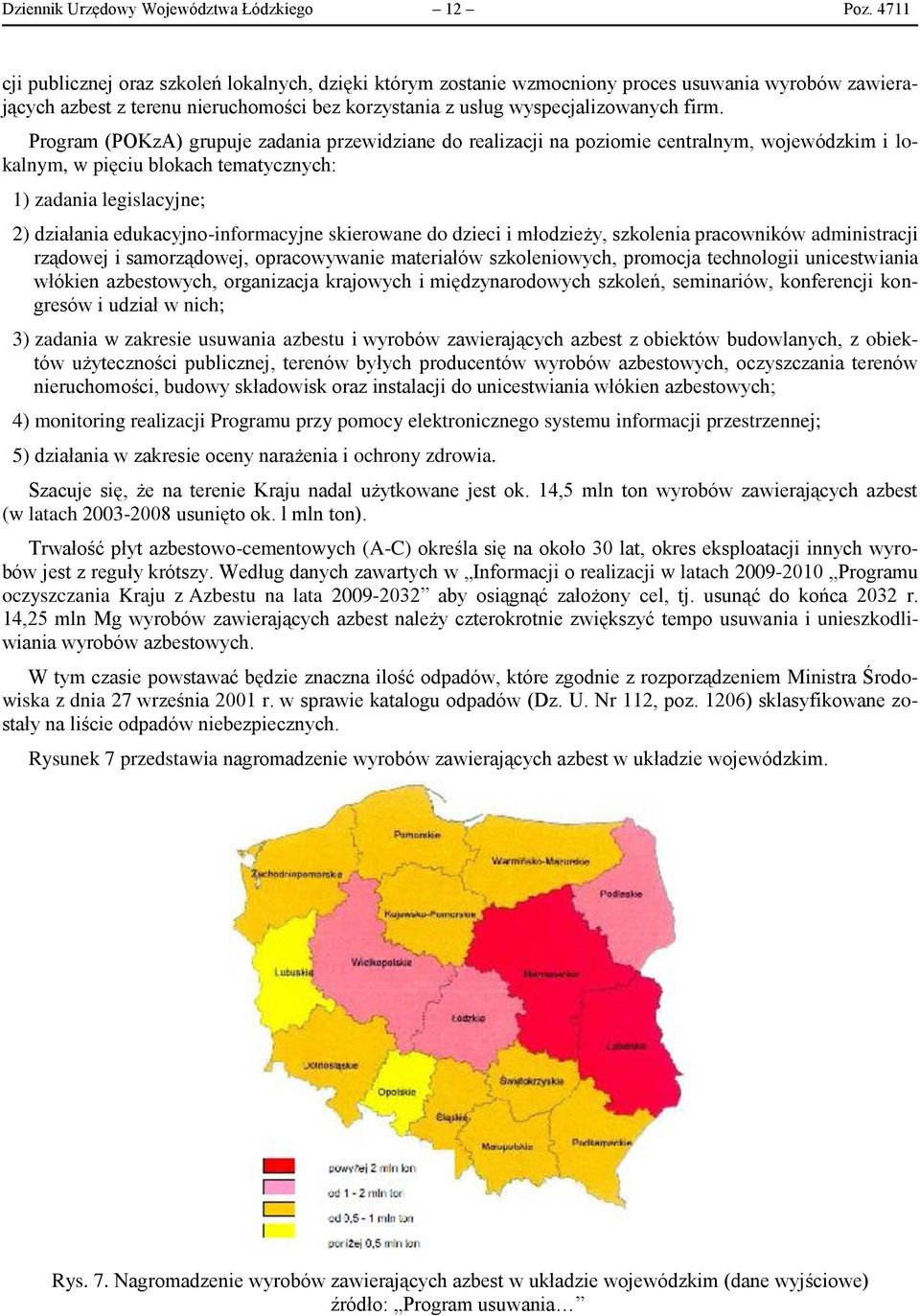 Program (POKzA) grupuje zadania przewidziane do realizacji na poziomie centralnym, wojewódzkim i lokalnym, w pięciu blokach tematycznych: 1) zadania legislacyjne; 2) działania edukacyjno-informacyjne