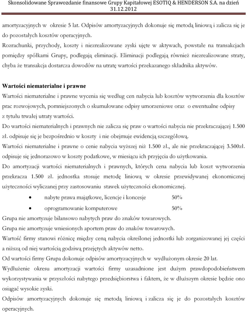 Eliminacji podlegają również niezrealizowane straty, chyba że transakcja dostarcza dowodów na utratę wartości przekazanego składnika aktywów.