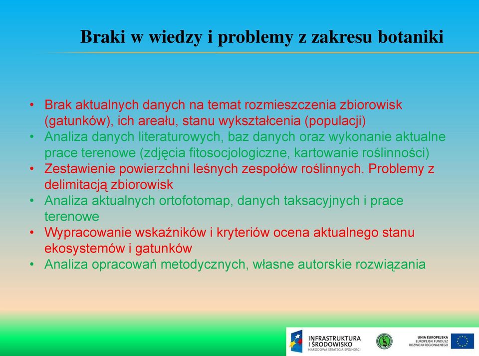 Zestawienie powierzchni leśnych zespołów roślinnych.