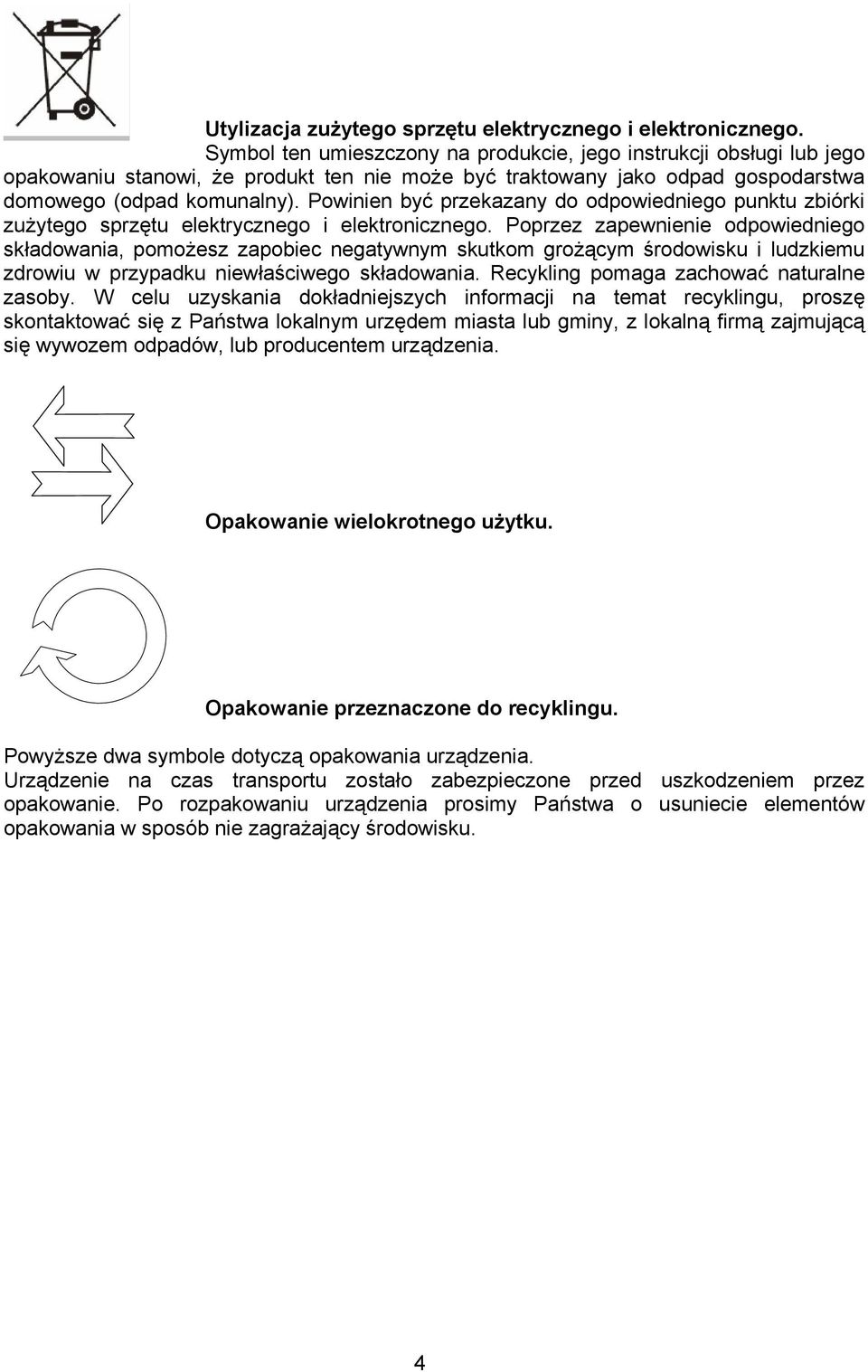 Powinien być przekazany do odpowiedniego punktu zbiórki zużytego sprzętu elektrycznego i elektronicznego.