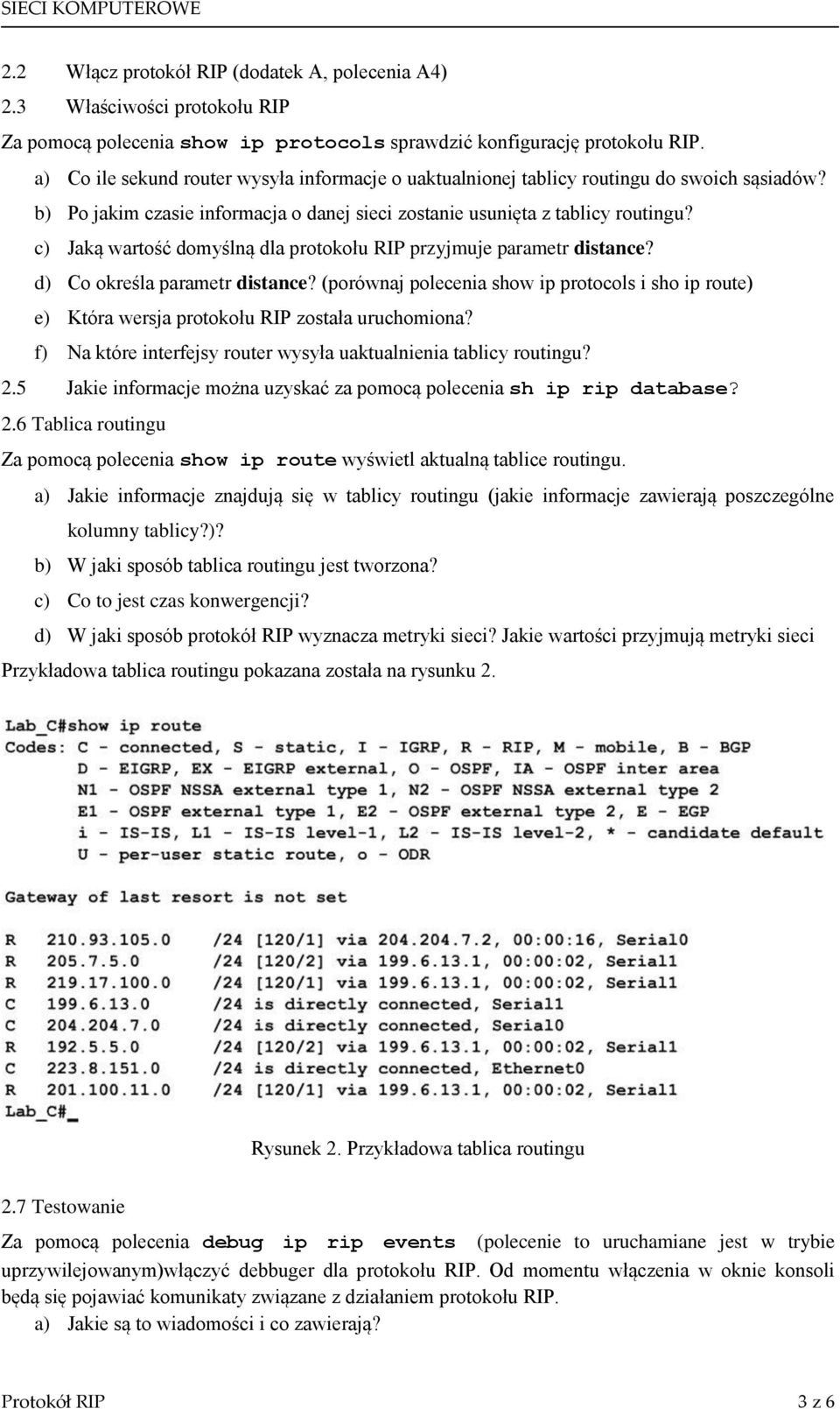 c) Jaką wartość domyślną dla protokołu RIP przyjmuje parametr distance? d) Co określa parametr distance?