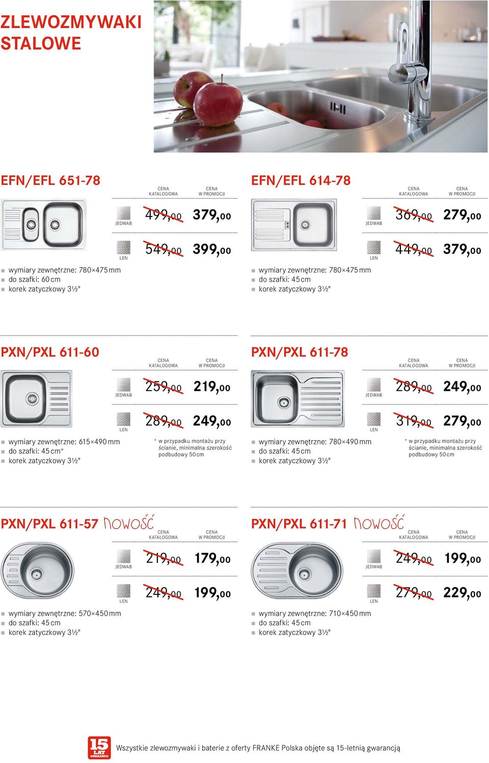 zewnętrzne: 780 490 mm 319,00 279,00 * w przypadku montażu przy ścianie, minimalna szerokość podbudowy 50 cm PXN/PXL 611-57 NOWOsc wymiary zewnętrzne: 570 450 mm 219,00 179,00