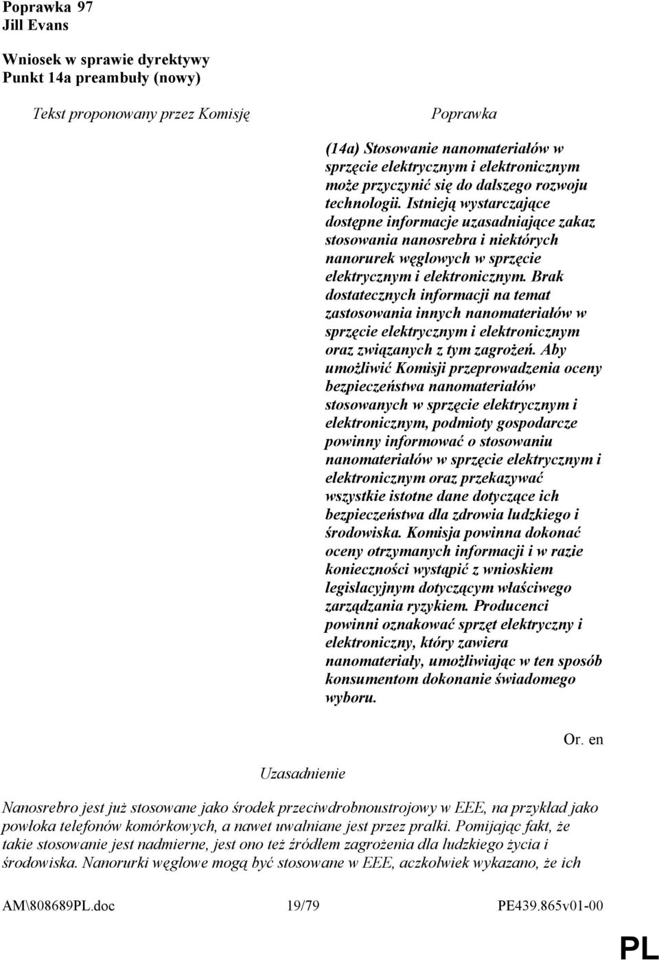 Brak dostatecznych informacji na temat zastosowania innych nanomateriałów w sprzęcie elektrycznym i elektronicznym oraz związanych z tym zagrożeń.