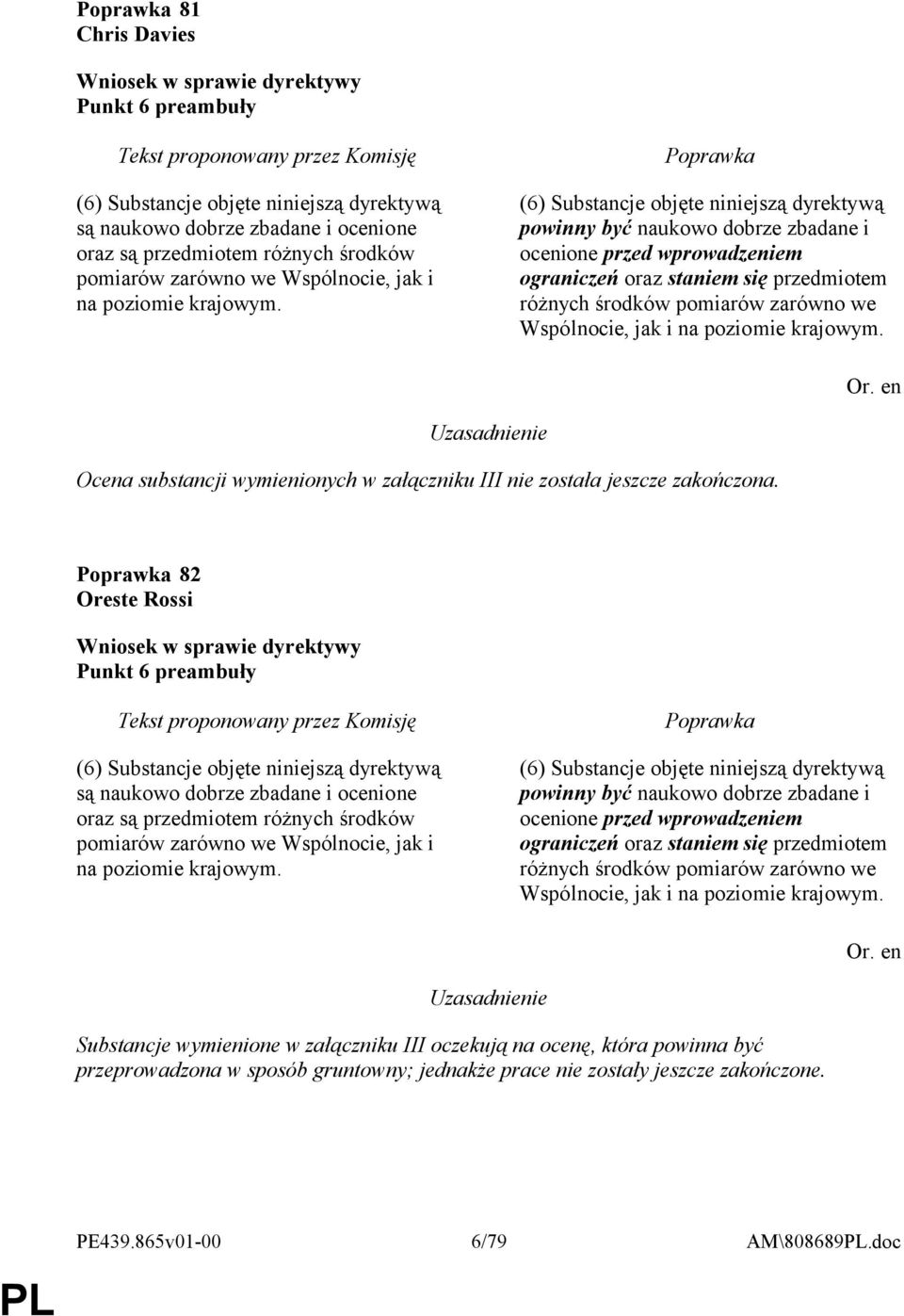 (6) Substancje objęte niniejszą dyrektywą powinny być naukowo dobrze zbadane i ocenione przed wprowadzeniem ograniczeń oraz staniem się przedmiotem różnych środków pomiarów zarówno we Wspólnocie, jak