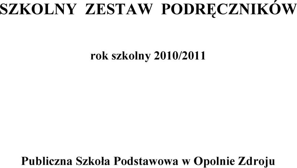 szkolny 2010/2011