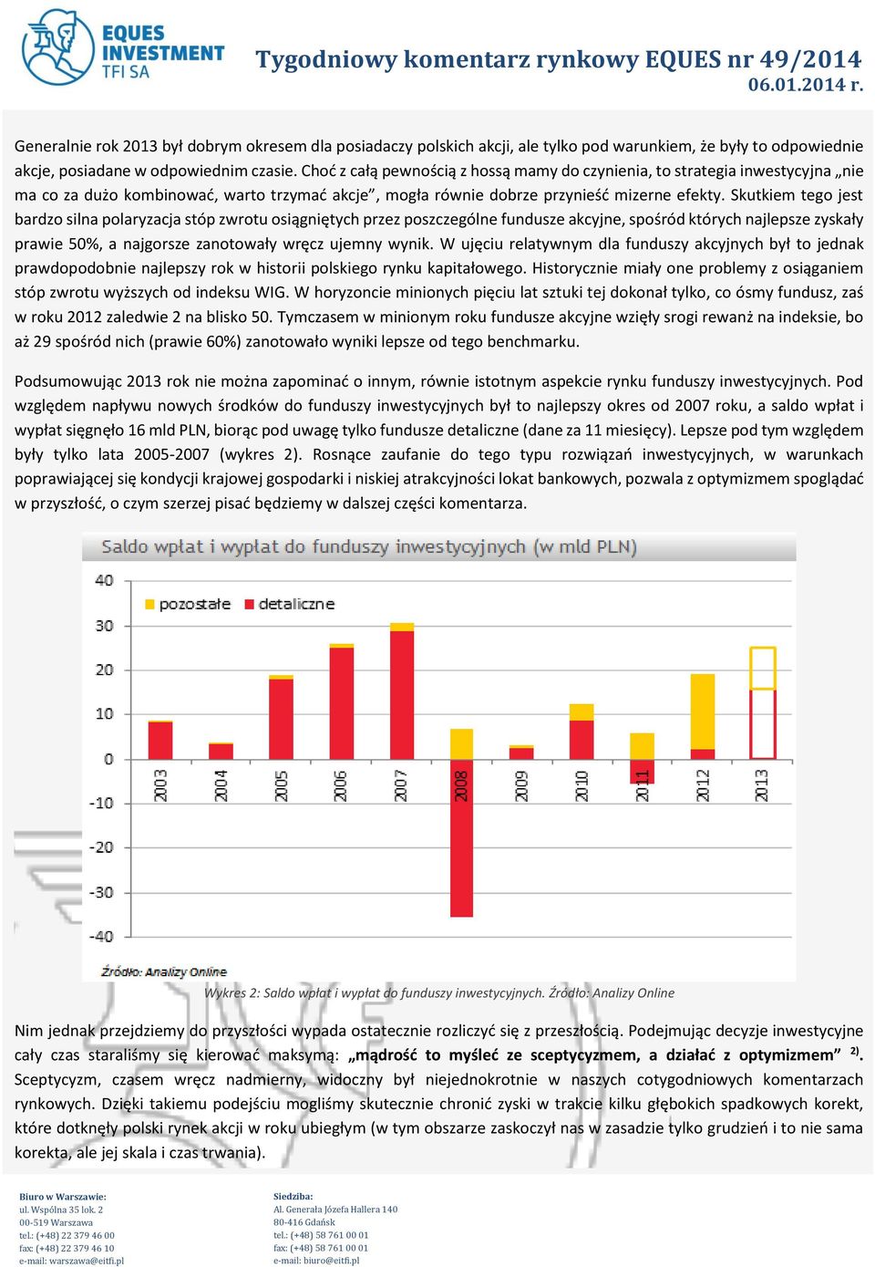 Skutkiem tego jest bardzo silna polaryzacja stóp zwrotu osiągniętych przez poszczególne fundusze akcyjne, spośród których najlepsze zyskały prawie 50%, a najgorsze zanotowały wręcz ujemny wynik.