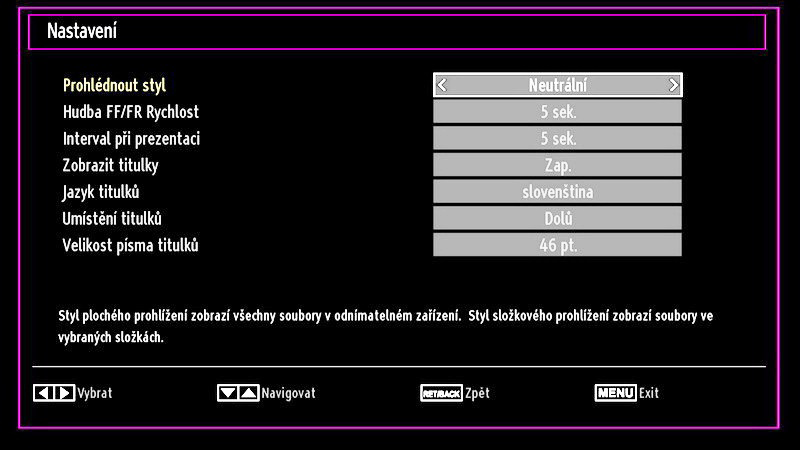 Knihovna záznamů DŮLEŽITÉ: Pro prohlížení knihovny záznamů, nejdříve připojte USB disk do TV, zatímco je vypnutá. Poté TV zapněte pro umožnění funkce nahrávání. Jinak nebude nahrávací funkce umožněna.