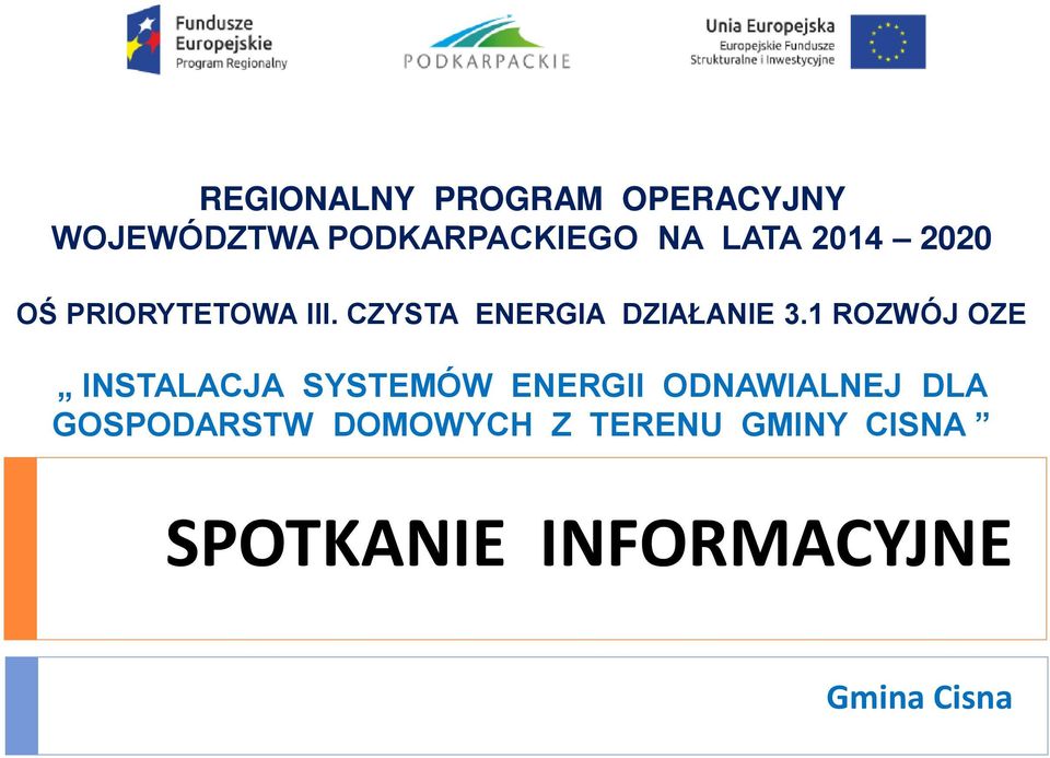 1 ROZWÓJ OZE INSTALACJA SYSTEMÓW ENERGII ODNAWIALNEJ DLA