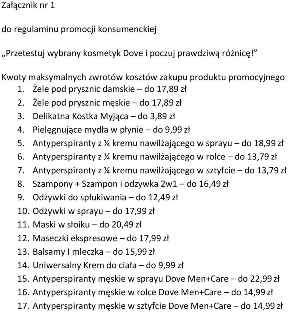 Antyperspiranty z ¼ kremu nawilżającego w sprayu do 18,99 zł 6. Antyperspiranty z ¼ kremu nawilżającego w rolce do 13,79 zł 7. Antyperspiranty z ¼ kremu nawilżającego w sztyfcie do 13,79 zł 8.