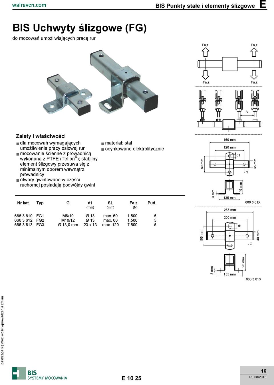 części ruchomej posiadają podwójny gwint Nr kat. Typ d1 SL Pud. (mm) (mm) (N) 666 3 610 F1 M8/10 Ø 13 max. 60 1.500 5 666 3 612 F2 M10/12 Ø 13 max. 60 1.500 5 666 3 813 F3 Ø 13,0 mm 23 x 13 max.