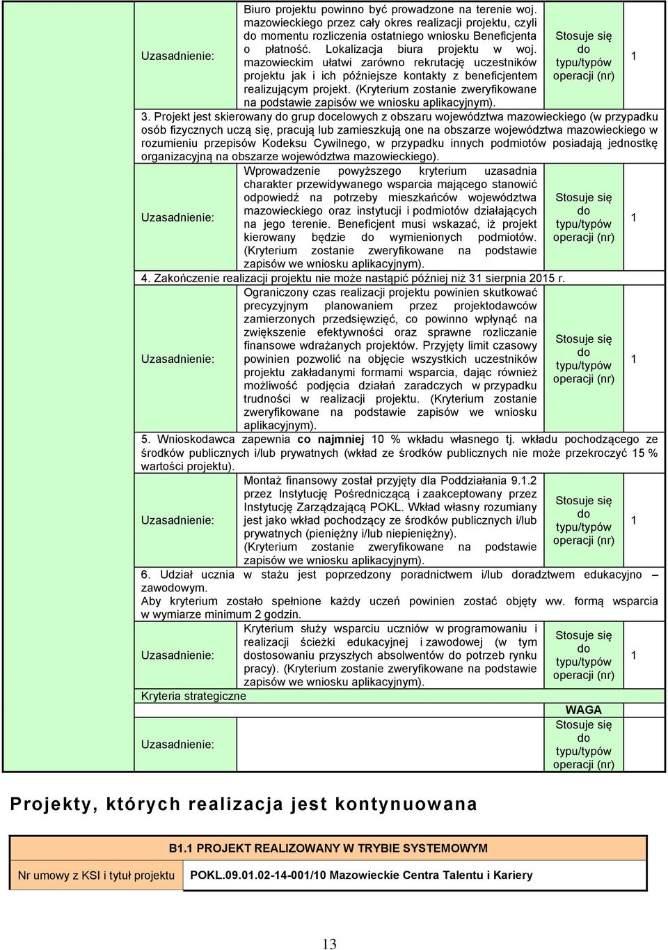 (Kryterium zostanie zweryfikowane na podstawie Stosuje się do 3.