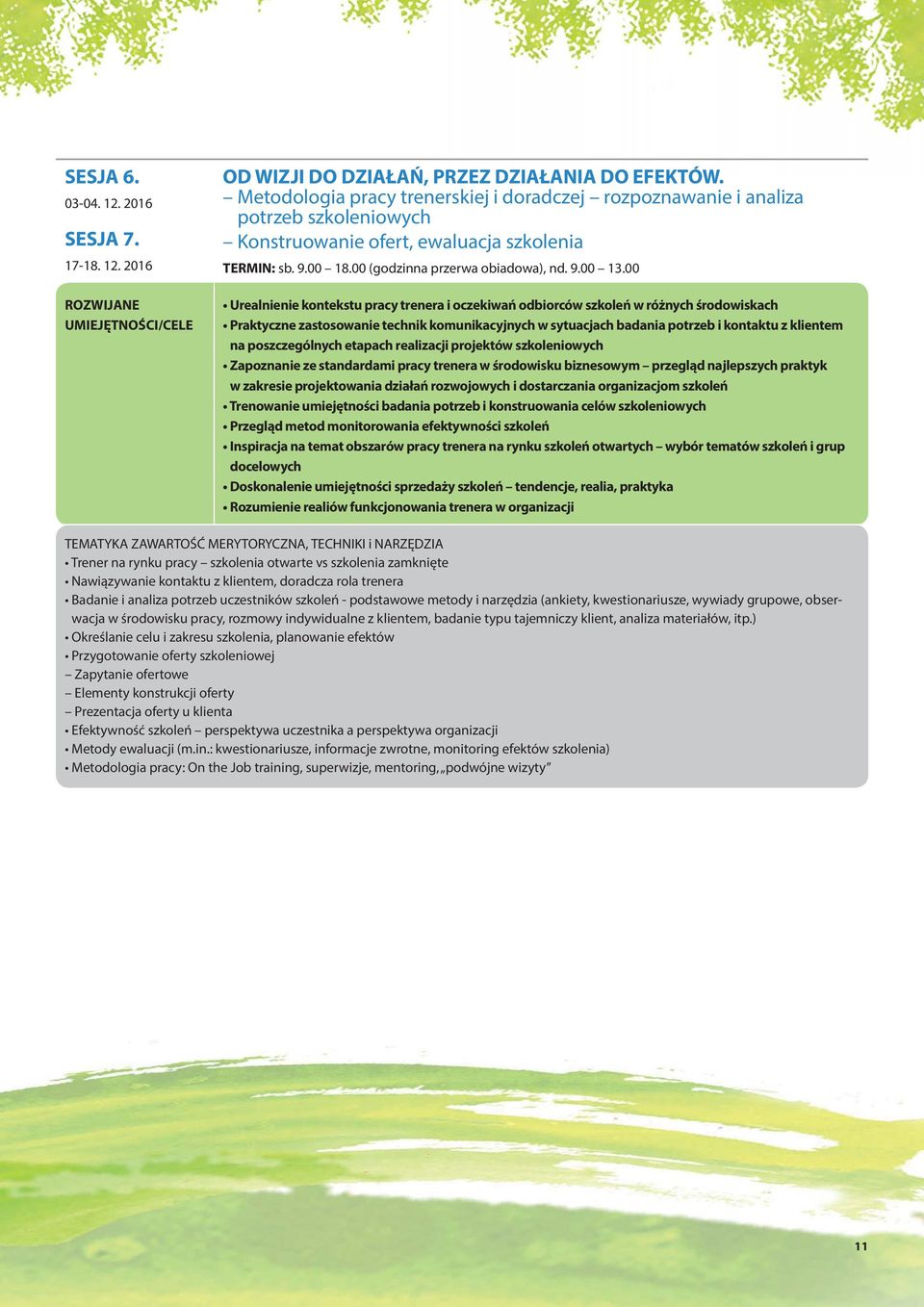 00 Urealnienie kontekstu pracy trenera i oczekiwań odbiorców szkoleń w różnych środowiskach Praktyczne zastosowanie technik komunikacyjnych w sytuacjach badania potrzeb i kontaktu z klientem na