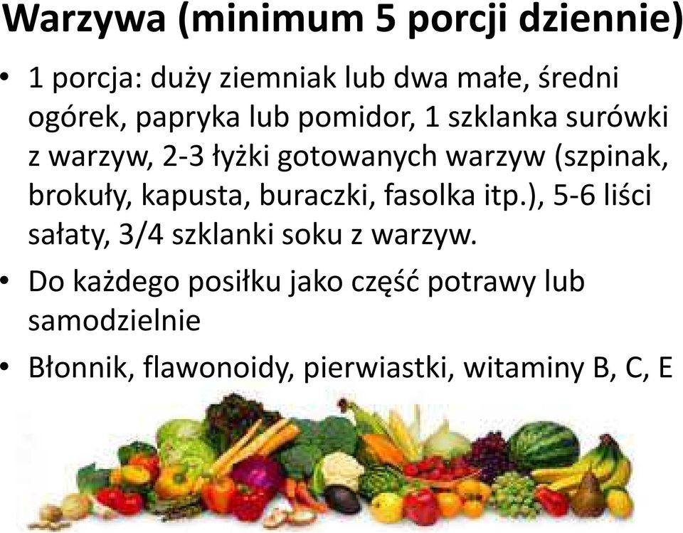 brokuły, kapusta, buraczki, fasolka itp.), 5-6 liści sałaty, 3/4 szklanki soku z warzyw.