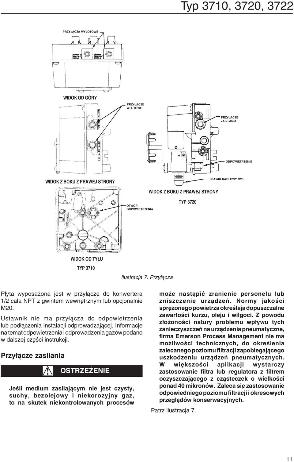 Ustawnik nie ma przyłącza do odpowietrzenia lub podłączenia instalacji odprowadzającej. Informacje na temat odpowietrzenia i odprowadzenia gazów podano w dalszej części instrukcji.