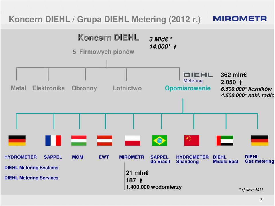 radio HYDROMETER SAPPEL DIEHL Metering Systems DIEHL Metering Services MOM EWT MIROMETR SAPPEL do