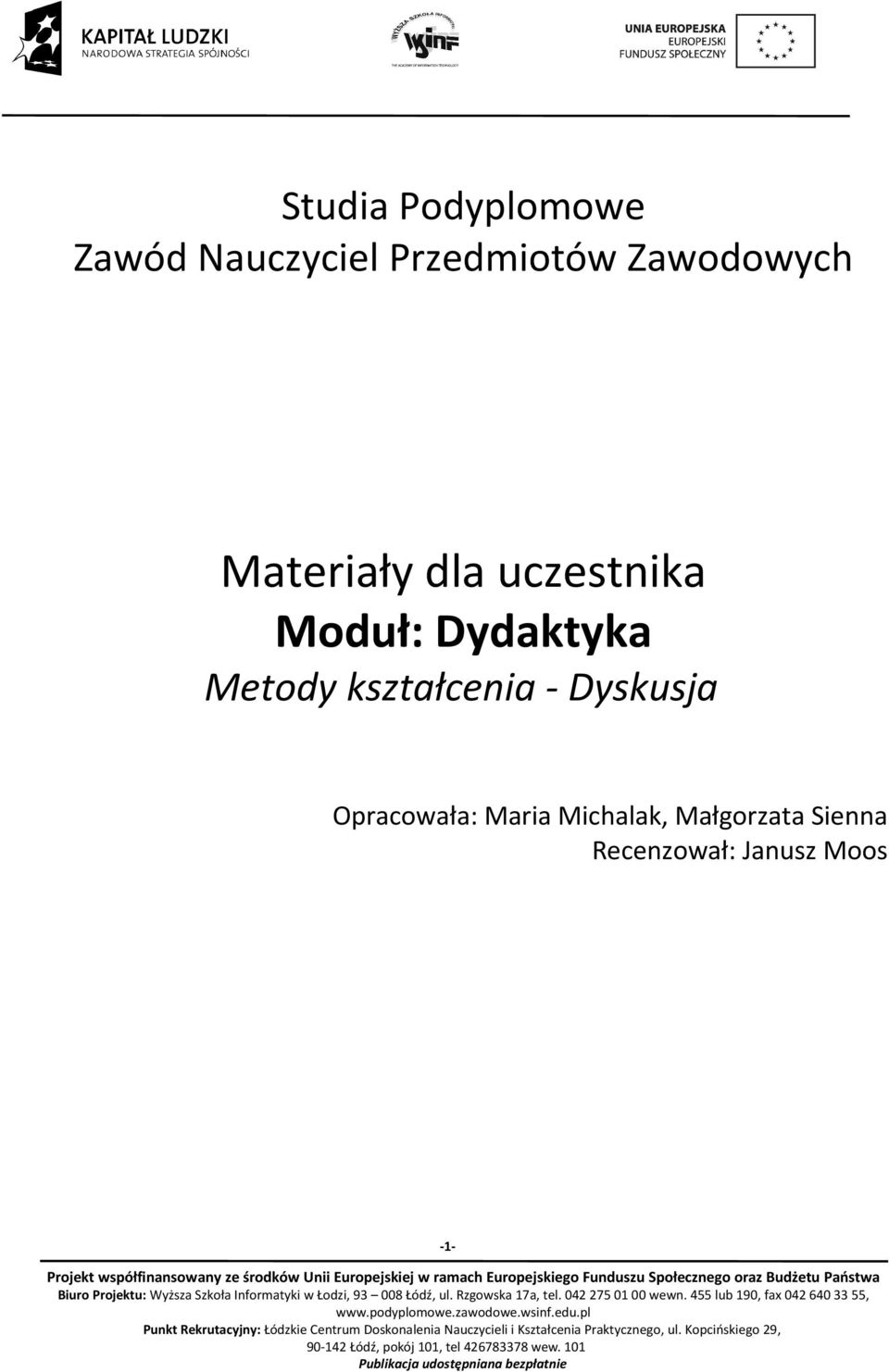 Dydaktyka Metody kształcenia - Dyskusja