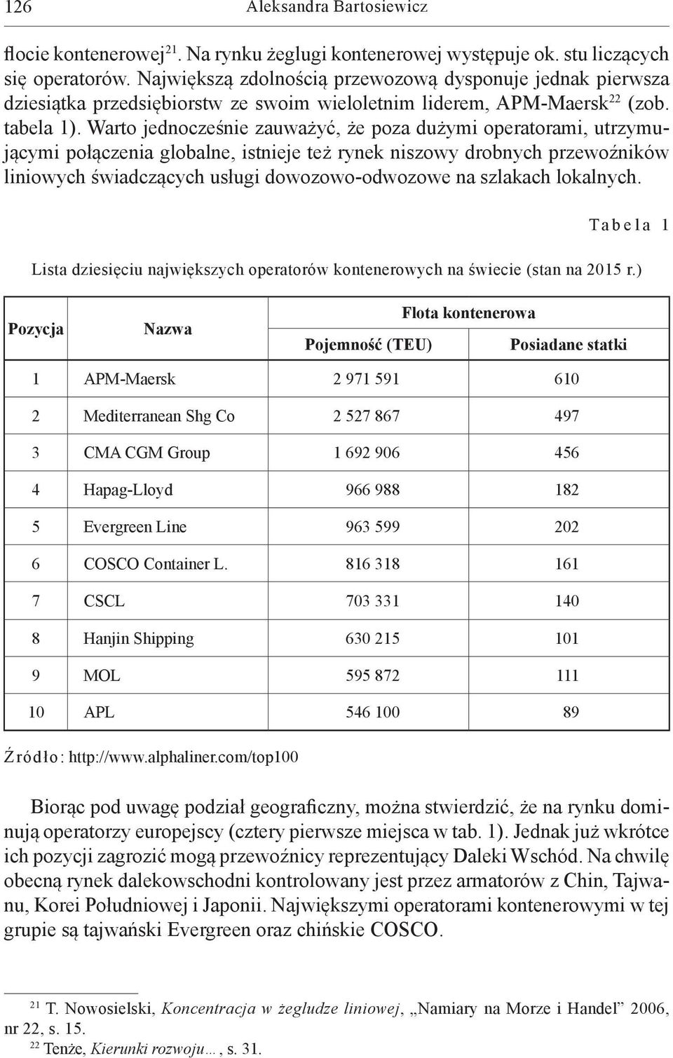 Warto jednocześnie zauważyć, że poza dużymi operatorami, utrzymującymi połączenia globalne, istnieje też rynek niszowy drobnych przewoźników liniowych świadczących usługi dowozowo-odwozowe na