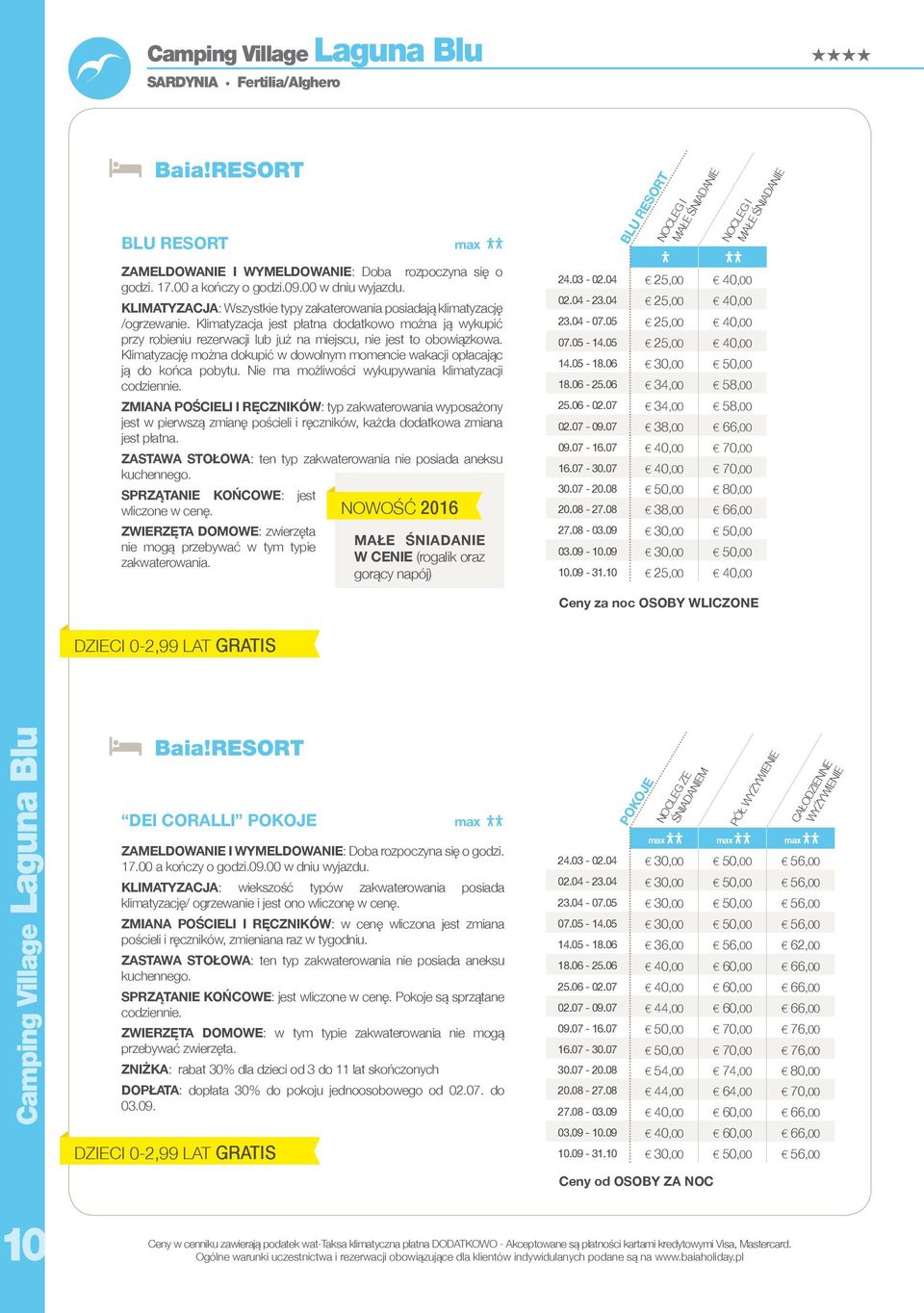 Klimatyzację można dokupić w dowolnym momencie wakacji opłacając ją do końca pobytu. Nie ma możliwości wykupywania klimatyzacji codziennie.