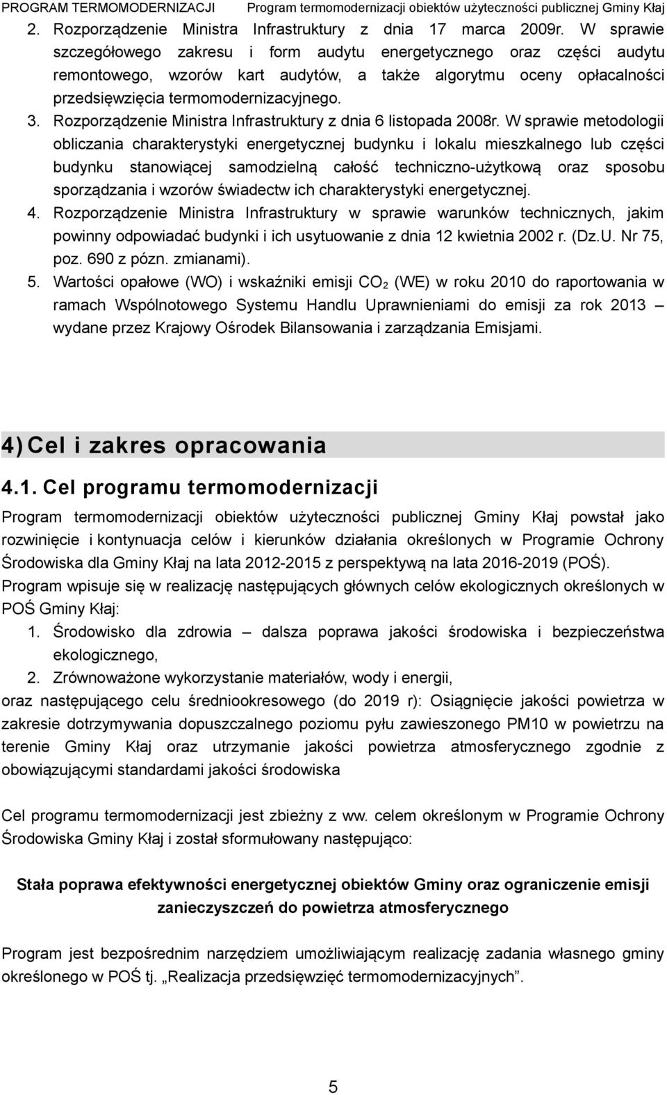 Rozporządzenie Ministra Infrastruktury z dnia 6 listopada 2008r.