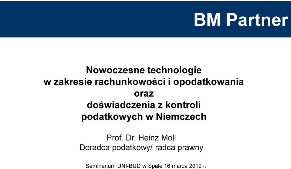 podatkowych w Niemczech Prof. Dr.