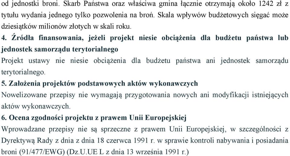 Źródła finansowania, jeżeli projekt niesie obciążenia dla budżetu państwa lub jednostek samorządu terytorialnego Projekt ustawy nie niesie obciążenia dla budżetu państwa ani jednostek samorządu