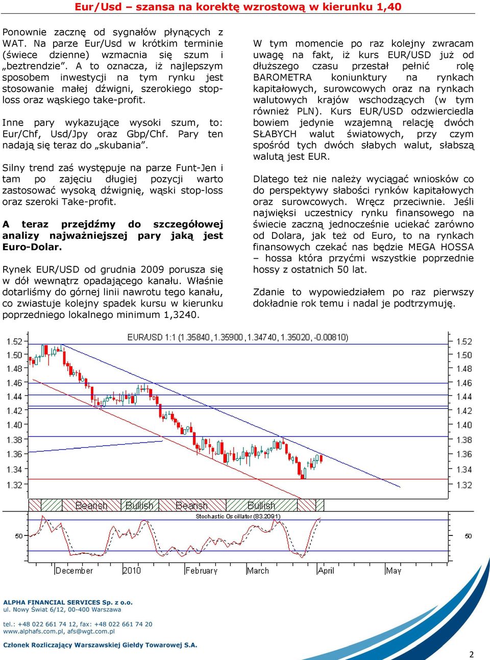 Inne pary wykazujące wysoki szum, to: Eur/Chf, Usd/Jpy oraz Gbp/Chf. Pary ten nadają się teraz do skubania.