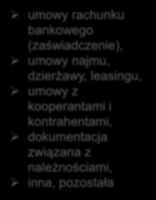 Przygotowanie podmiotu do kontroli Czynności przygotowawczosprawdzające dokumenty księgowe, dokumenty rejestrowe dokumentacja biznesowa książka kontroli kompletność, opis i akceptacja, usunięcie