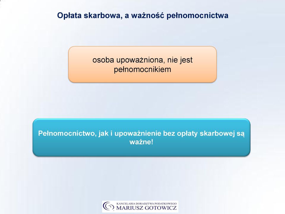 jest pełnomocnikiem Pełnomocnictwo,