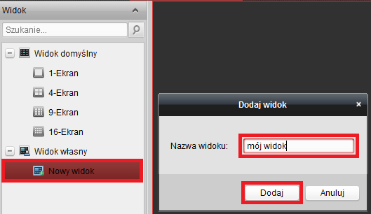 W menu widoków pojawi się nowy widok o nazwie przed chwilą nadanej.