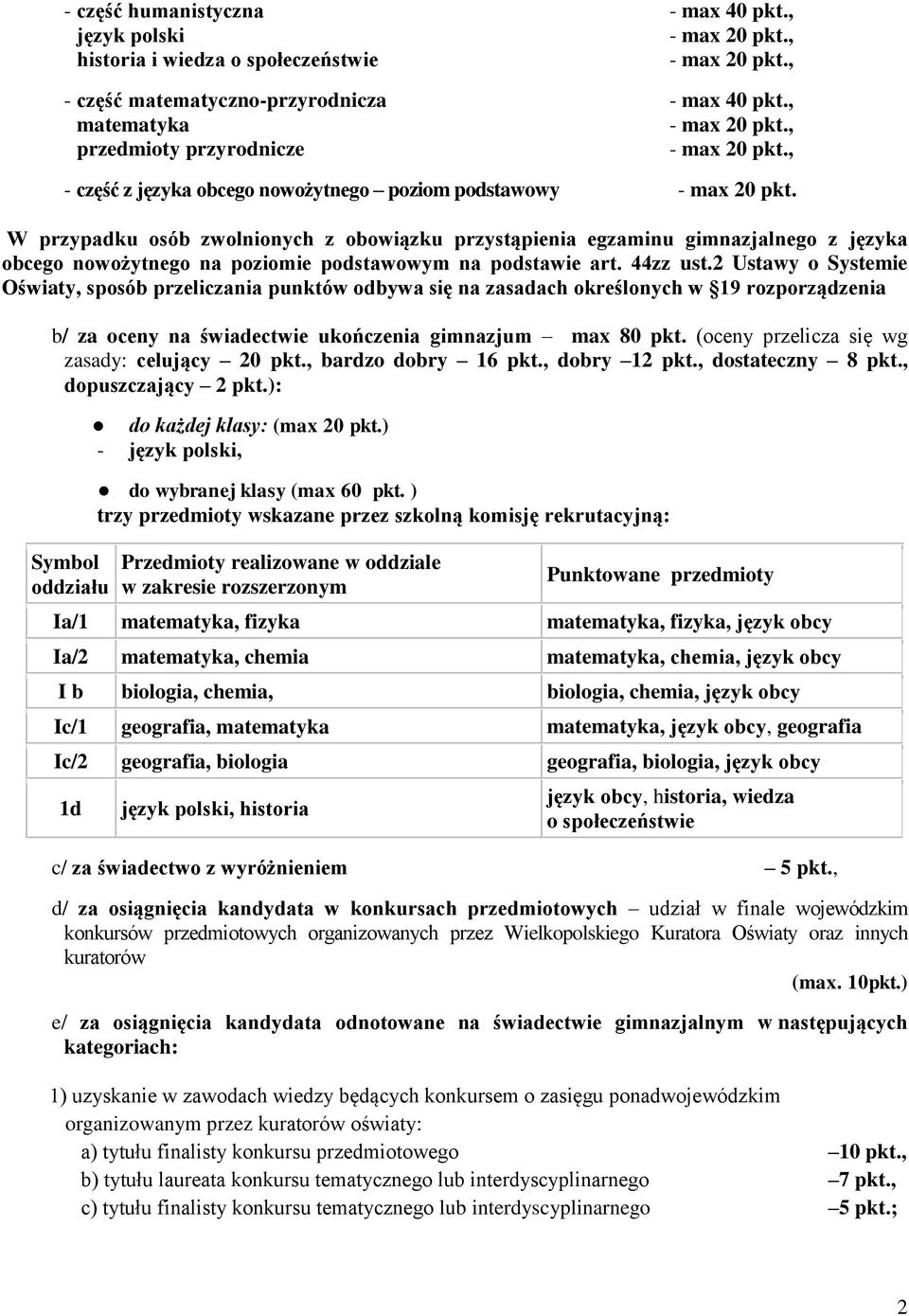 W przypadku osób zwolnionych z obowiązku przystąpienia egzaminu gimnazjalnego z języka obcego nowożytnego na poziomie podstawowym na podstawie art. 44zz ust.