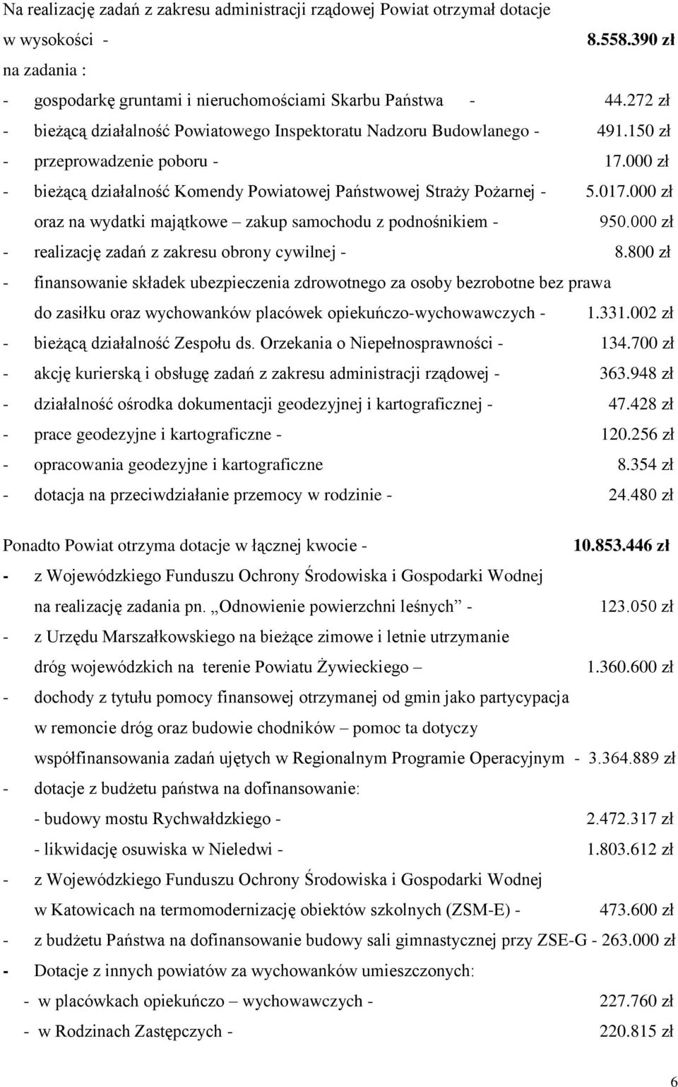 000 zł oraz na wydatki majątkowe zakup samochodu z podnośnikiem - 950.000 zł - realizację zadań z zakresu obrony cywilnej - 8.