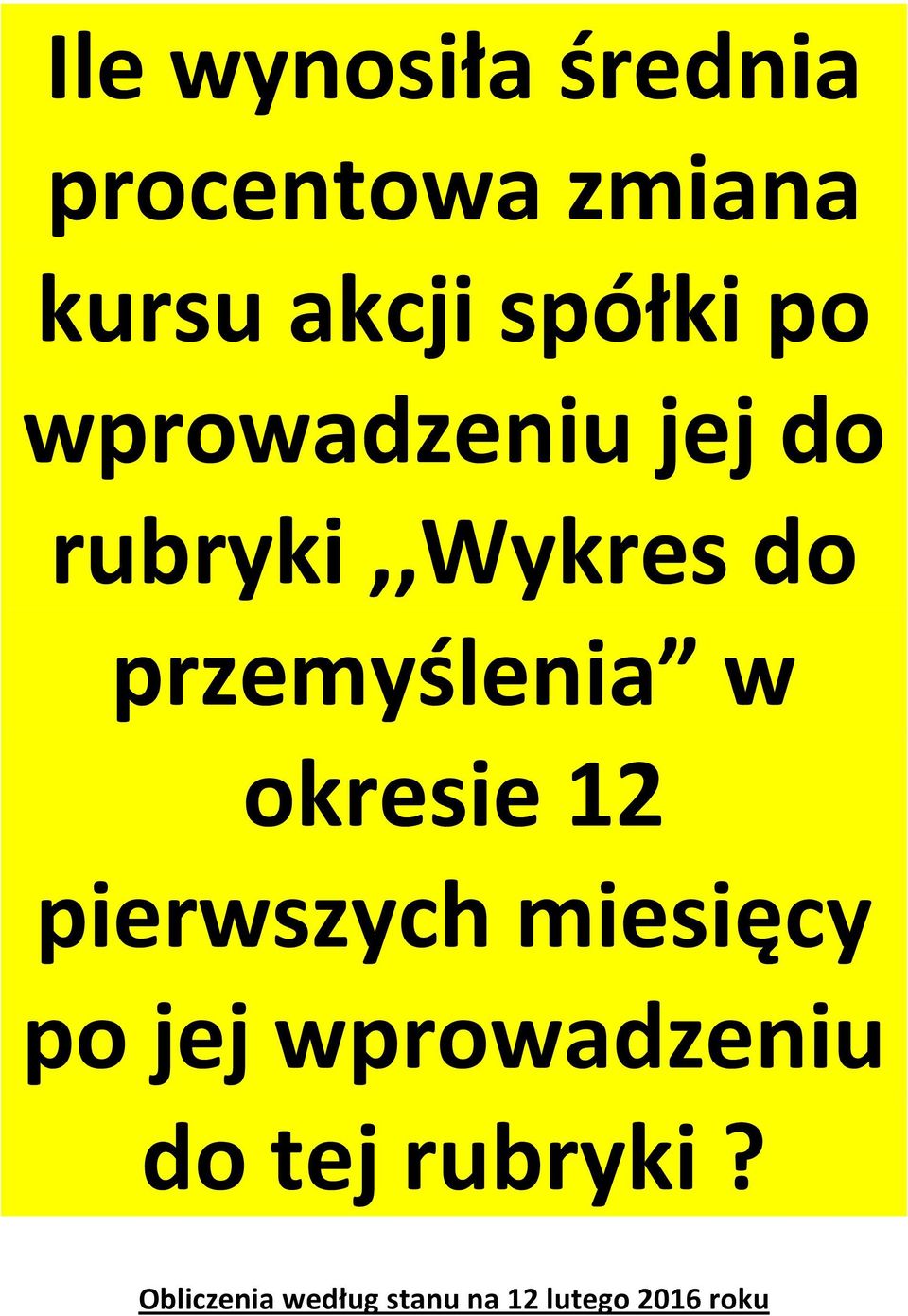 przemyślenia w okresie 12 pierwszych miesięcy po jej