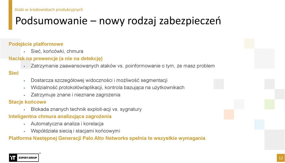 na użytkownikach Zatrzymuje znane i nieznane zagrożenia Stacje końcowe Blokada znanych technik exploit-acji vs.