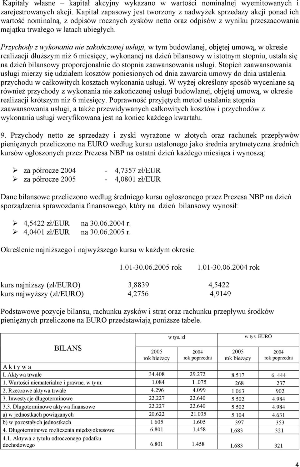 Przychody z wykonania nie zakończonej usługi, w tym budowlanej, objętej umową, w okresie realizacji dłuższym niż 6 miesięcy, wykonanej na dzień bilansowy w istotnym stopniu, ustala się na dzień